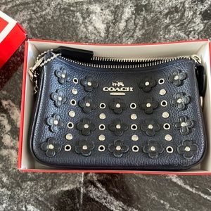 Coach wristlet. Like new condition. Navy leather.
